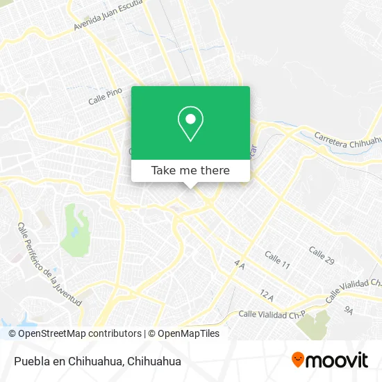 Puebla en Chihuahua map