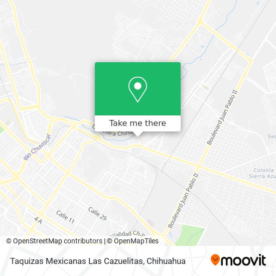 Mapa de Taquizas Mexicanas Las Cazuelitas