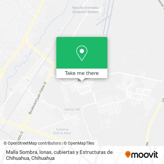 Malla Sombra, lonas, cubiertas y Estructuras de Chihuahua map