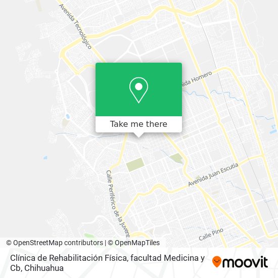 Clínica de Rehabilitación Física, facultad Medicina y Cb map