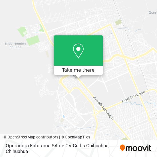 Mapa de Operadora Futurama SA de CV Cedis Chihuahua
