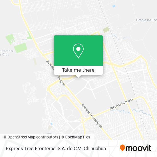 Mapa de Express Tres Fronteras, S.A. de C.V.