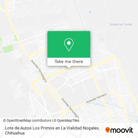 Mapa de Lote de Autos Los Primos en La Vialidad Nogales
