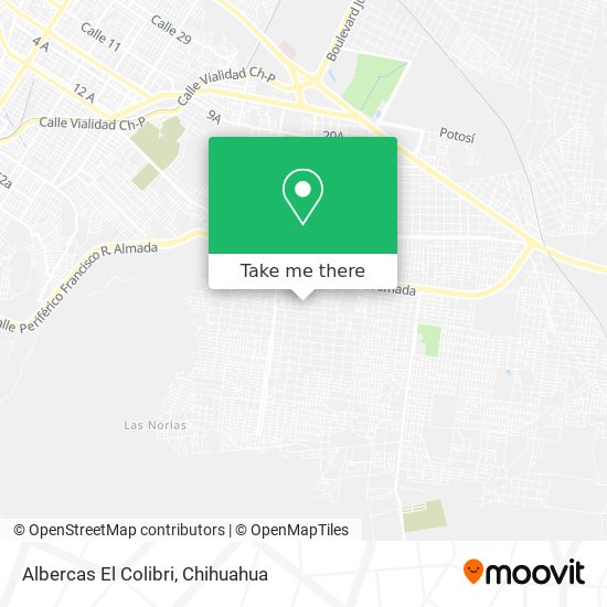 Albercas El Colibri map