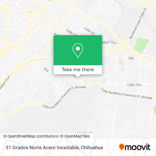 Mapa de 31 Grados Norte Acero Inoxidable