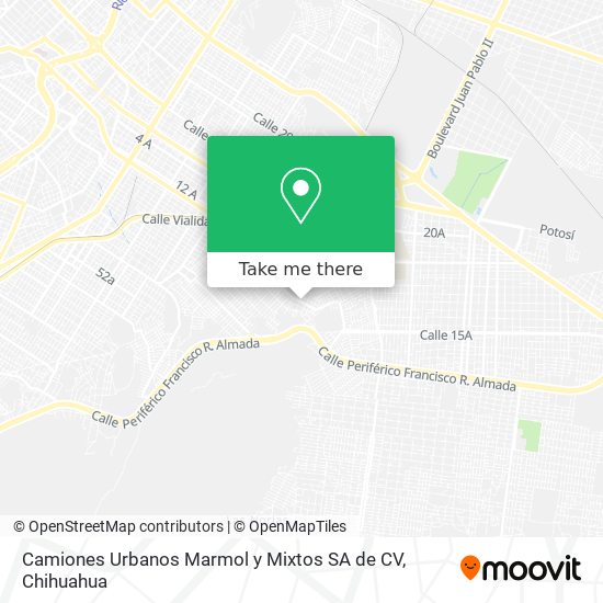 Camiones Urbanos Marmol y Mixtos SA de CV map