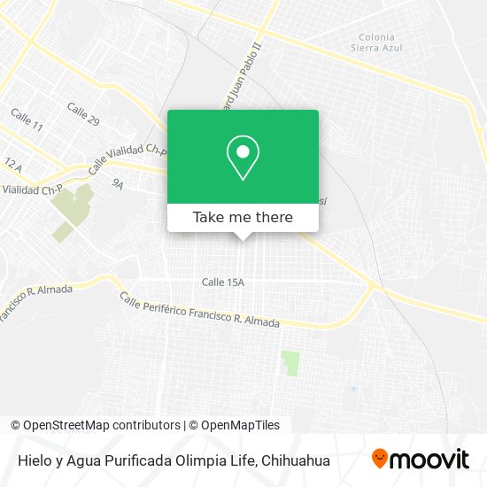 Hielo y Agua Purificada Olimpia Life map