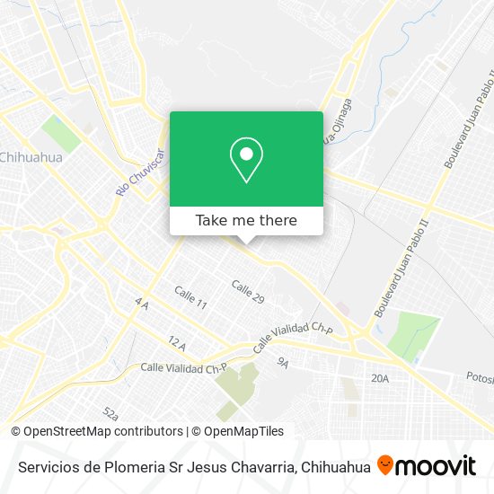 Mapa de Servicios de Plomeria Sr Jesus Chavarria