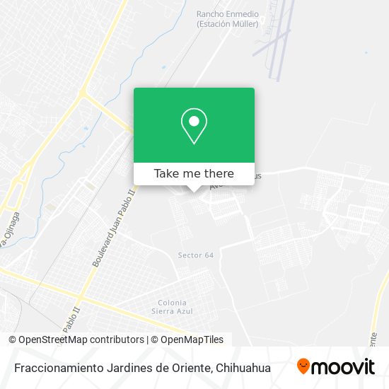 Fraccionamiento Jardines de Oriente map