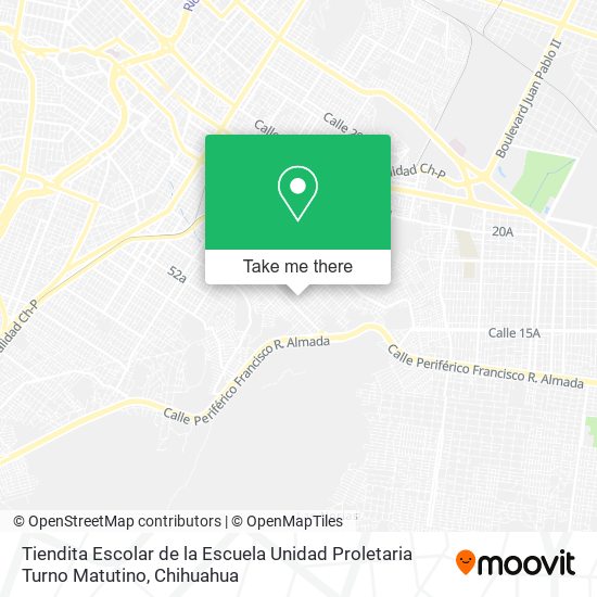 Mapa de Tiendita Escolar de la Escuela Unidad Proletaria Turno Matutino