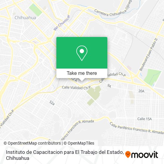 Instituto de Capacitacion para El Trabajo del Estado map