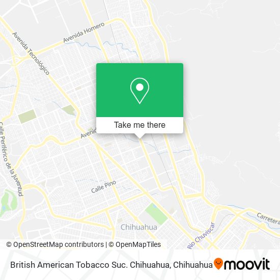 Mapa de British American Tobacco Suc. Chihuahua