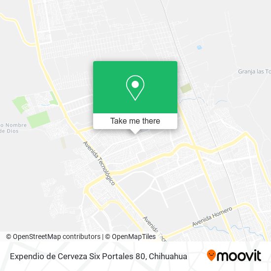 Mapa de Expendio de Cerveza Six Portales 80