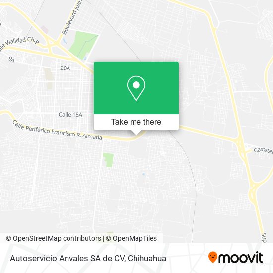 Autoservicio Anvales SA de CV map
