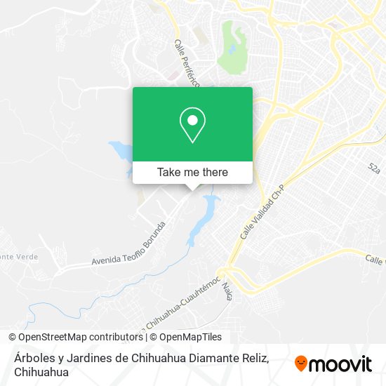 Árboles y Jardines de Chihuahua Diamante Reliz map