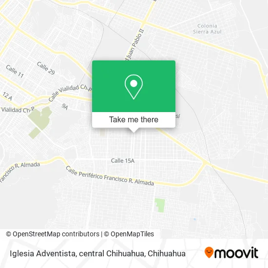 Iglesia Adventista, central Chihuahua map