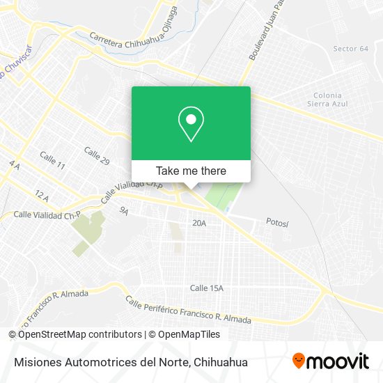 Misiones Automotrices del Norte map