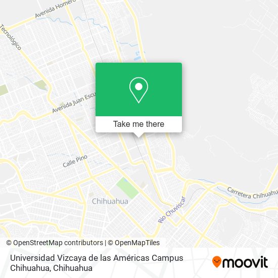 Mapa de Universidad Vizcaya de las Américas Campus Chihuahua