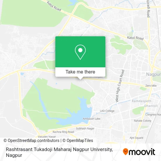Rashtrasant Tukadoji Maharaj Nagpur University map