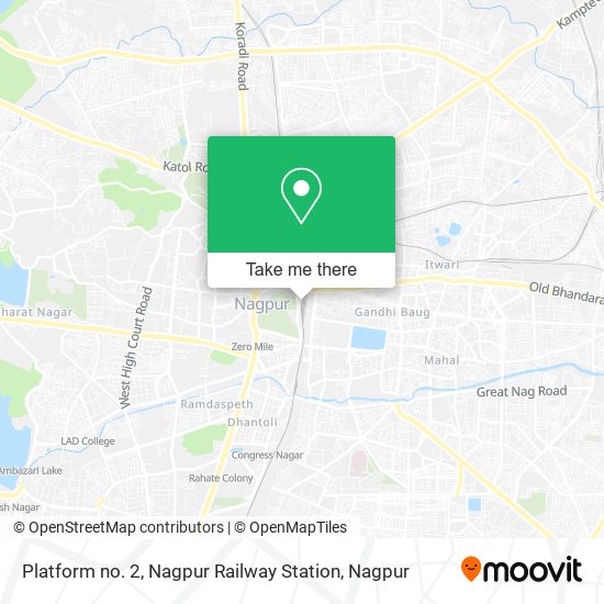 Platform no. 2, Nagpur Railway Station map