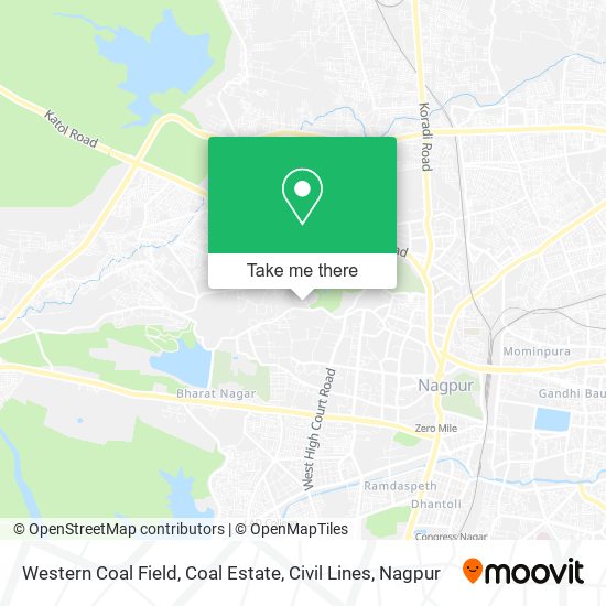 Western Coal Field, Coal Estate, Civil Lines map