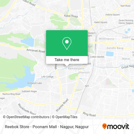Reebok Store - Poonam Mall - Nagpur map