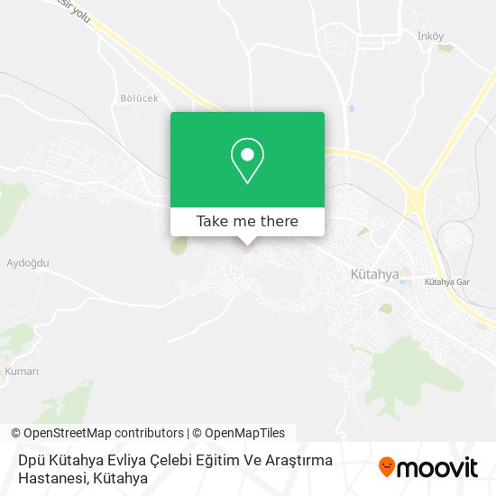 Dpü Kütahya Evliya Çelebi Eğitim Ve Araştırma Hastanesi map
