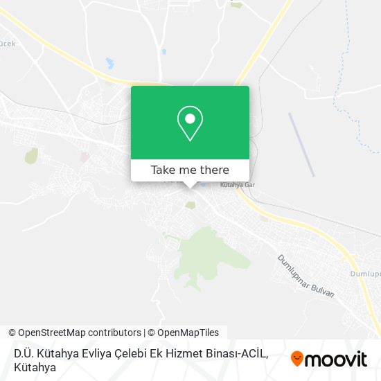 D.Ü. Kütahya Evliya Çelebi Ek Hizmet Binası-ACİL map