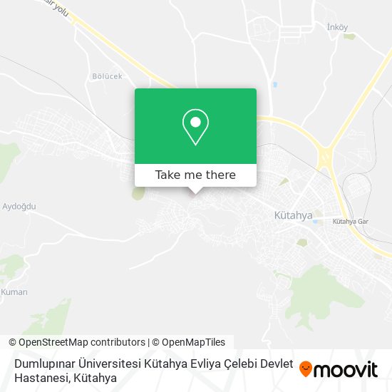 Dumlupınar Üniversitesi Kütahya Evliya Çelebi Devlet Hastanesi map