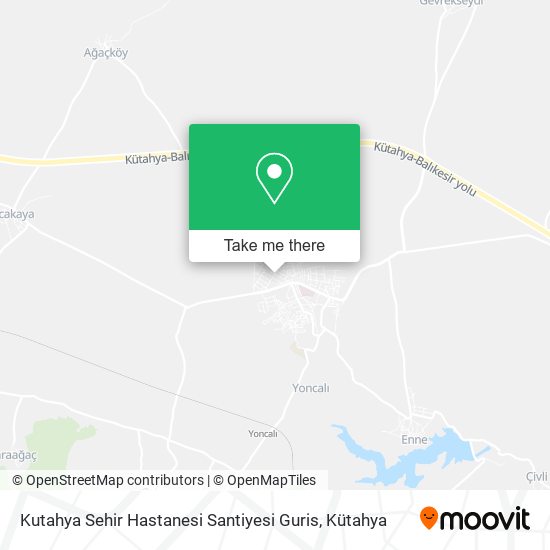 Kutahya Sehir Hastanesi Santiyesi Guris map