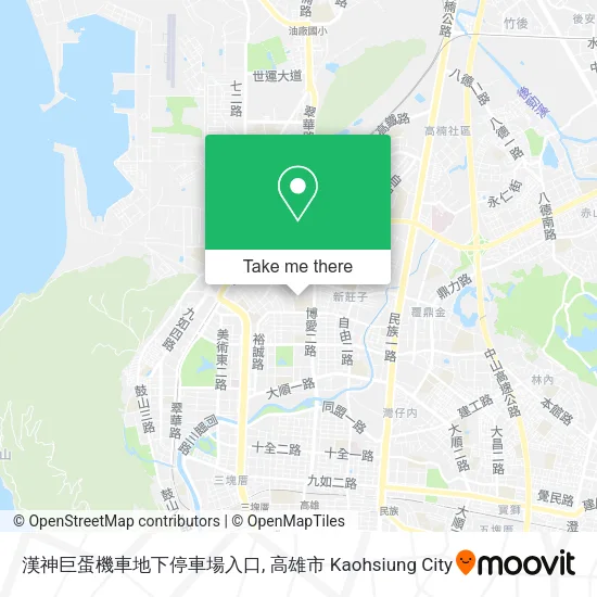 漢神巨蛋機車地下停車場入口地圖