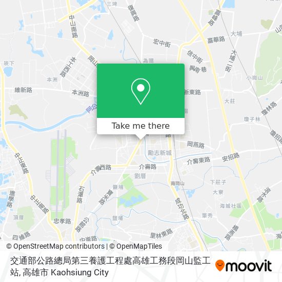 交通部公路總局第三養護工程處高雄工務段岡山監工站地圖