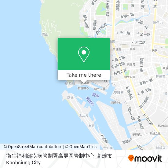 衛生福利部疾病管制署高屏區管制中心地圖