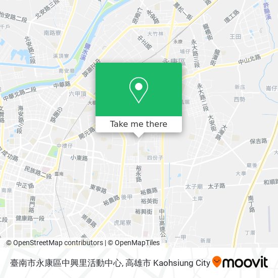 臺南市永康區中興里活動中心地圖