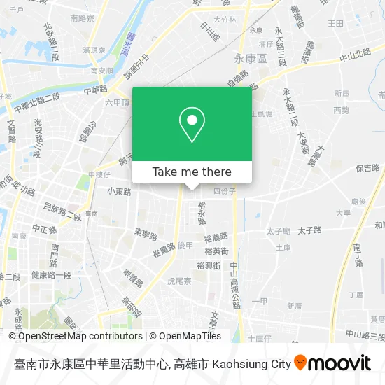 臺南市永康區中華里活動中心地圖