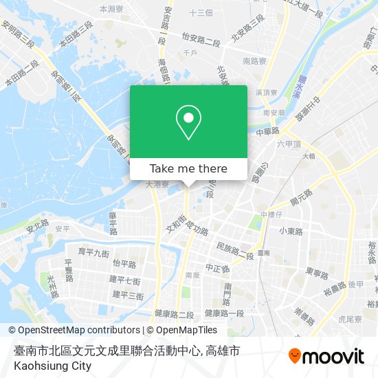 臺南市北區文元文成里聯合活動中心地圖