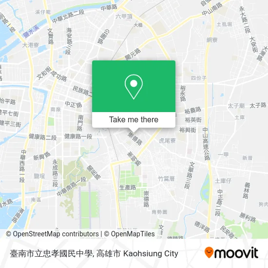 臺南市立忠孝國民中學 map