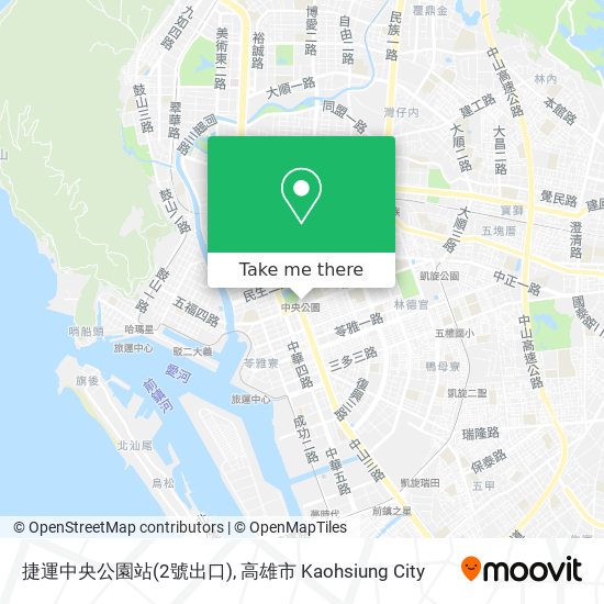 捷運中央公園站(2號出口)地圖