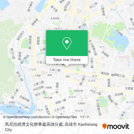 馬尼拉經濟文化辦事處高雄分處地圖