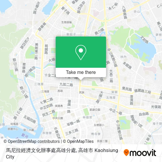 馬尼拉經濟文化辦事處高雄分處地圖