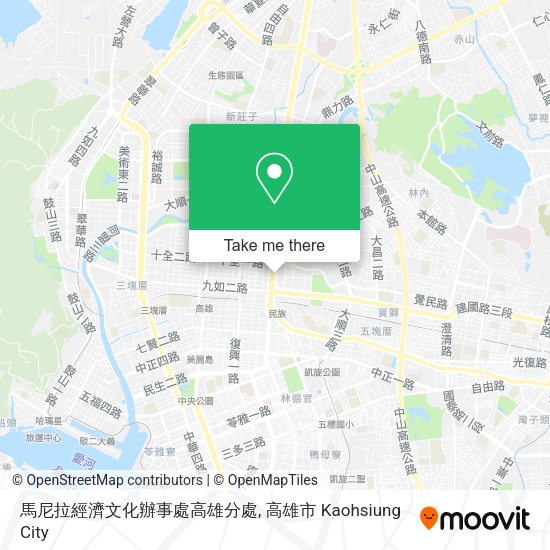 馬尼拉經濟文化辦事處高雄分處地圖