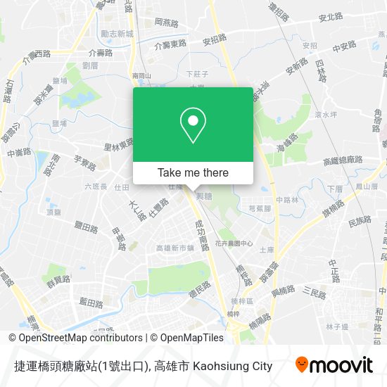捷運橋頭糖廠站(1號出口)地圖