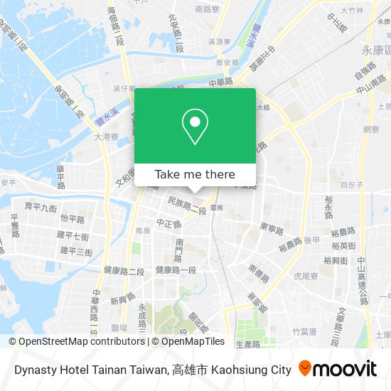 Dynasty Hotel Tainan Taiwan map
