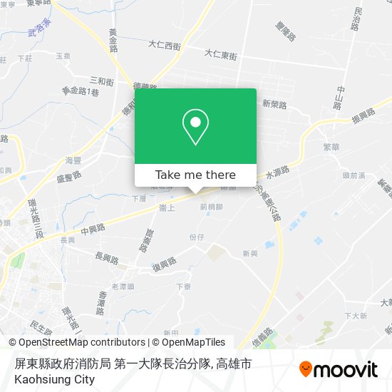 屏東縣政府消防局 第一大隊長治分隊地圖