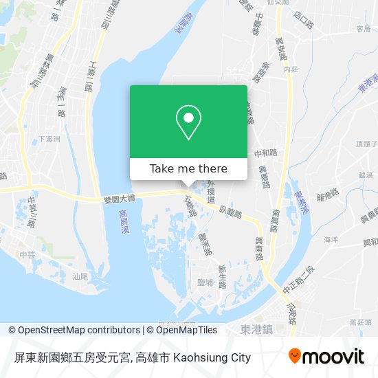 屏東新園鄉五房受元宮地圖