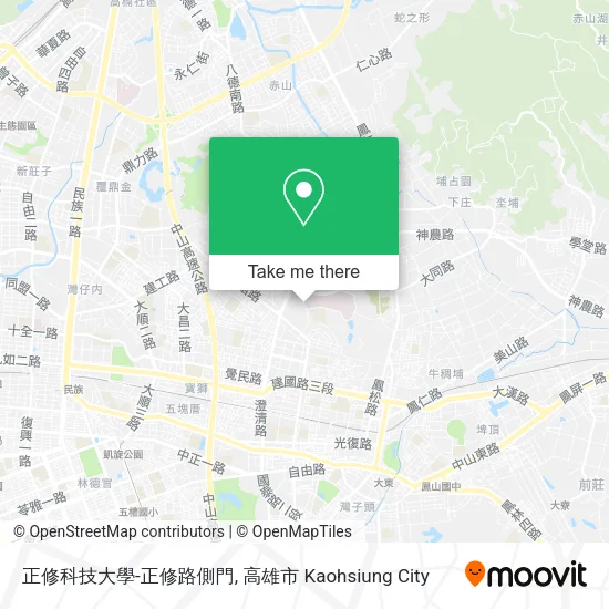 正修科技大學-正修路側門地圖