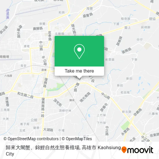 歸來大閘蟹、錦鯉自然生態養殖場地圖