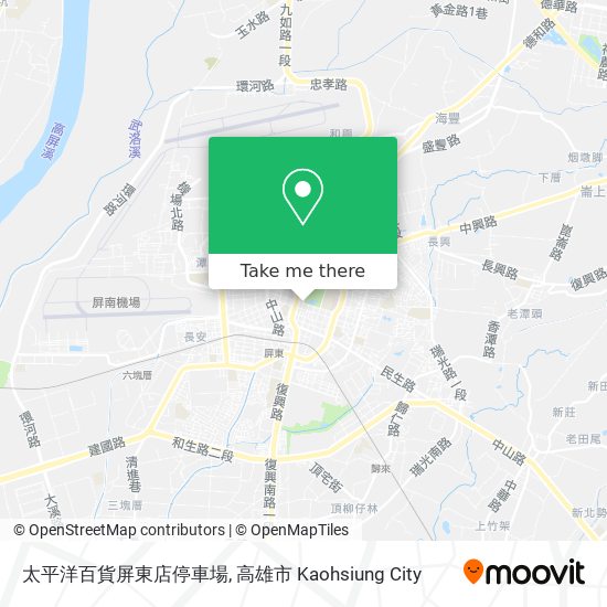 太平洋百貨屏東店停車場 map