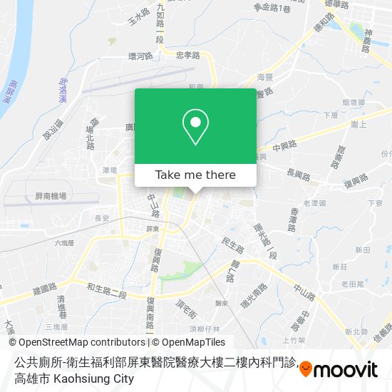 公共廁所-衛生福利部屏東醫院醫療大樓二樓內科門診 map