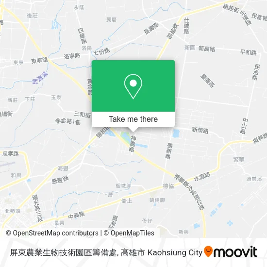 屏東農業生物技術園區籌備處地圖